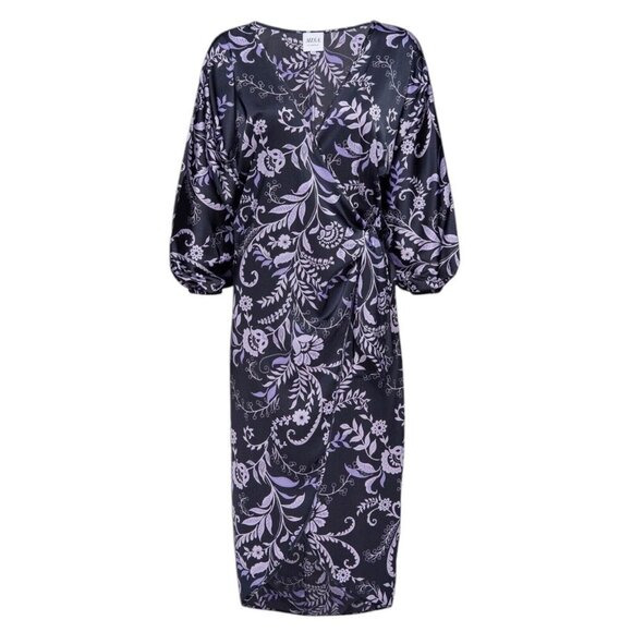 MISA Los‎ Angeles Size XS Sylvia Floral Wrap Midi Dress Indigo Vines MSRP $355 - Picture 7 of 14